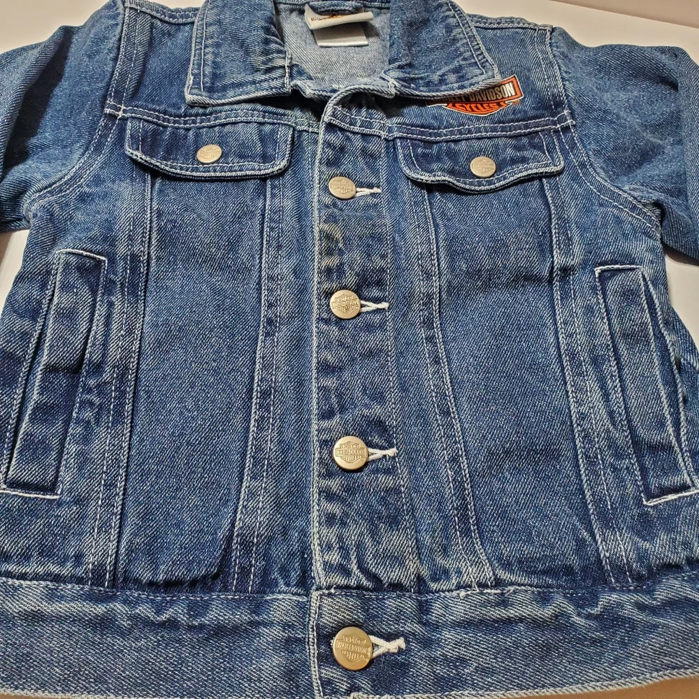 Vintage Harley Davidson Toddler Denim Jean Jacket Size 4/5